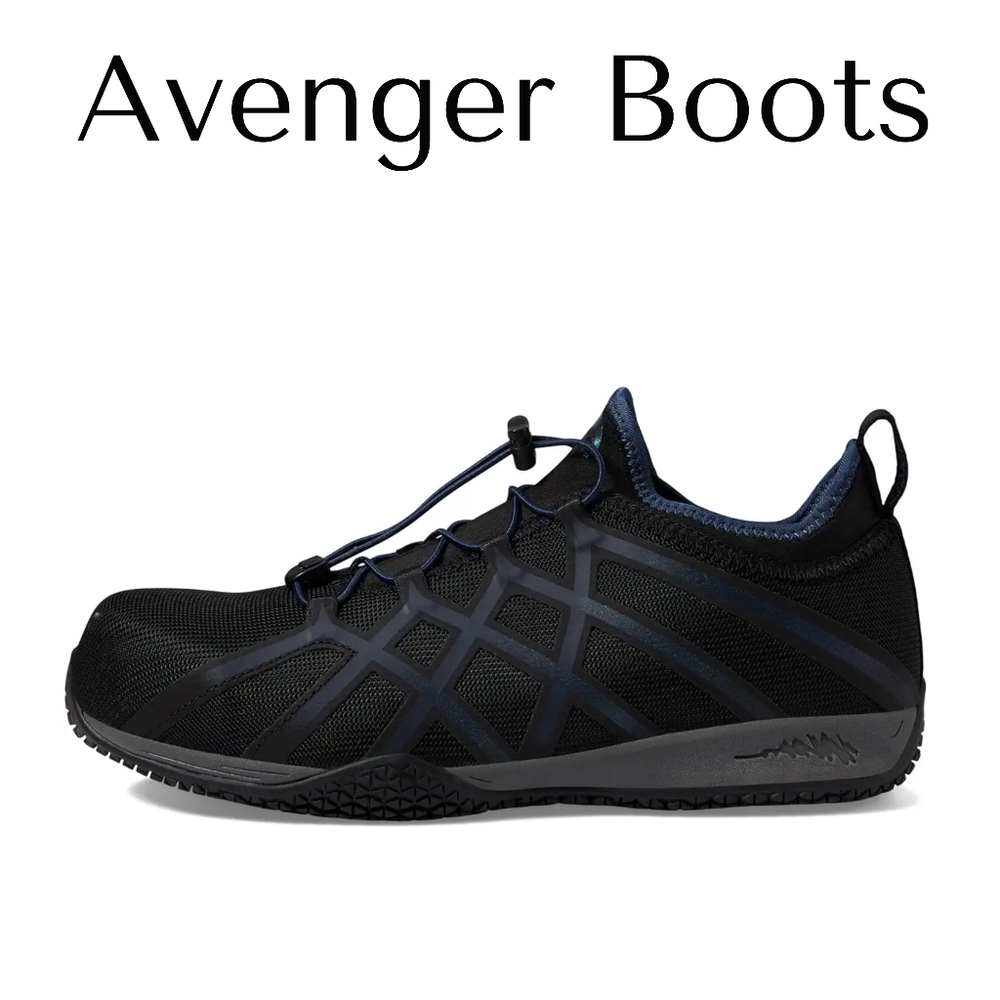 Avenger Men's Black and Gray Work Boots - Picture 2 of 5